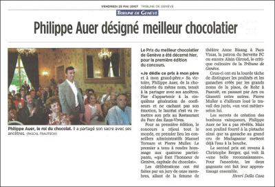 Philippe Auer nommé meilleur chocolatier